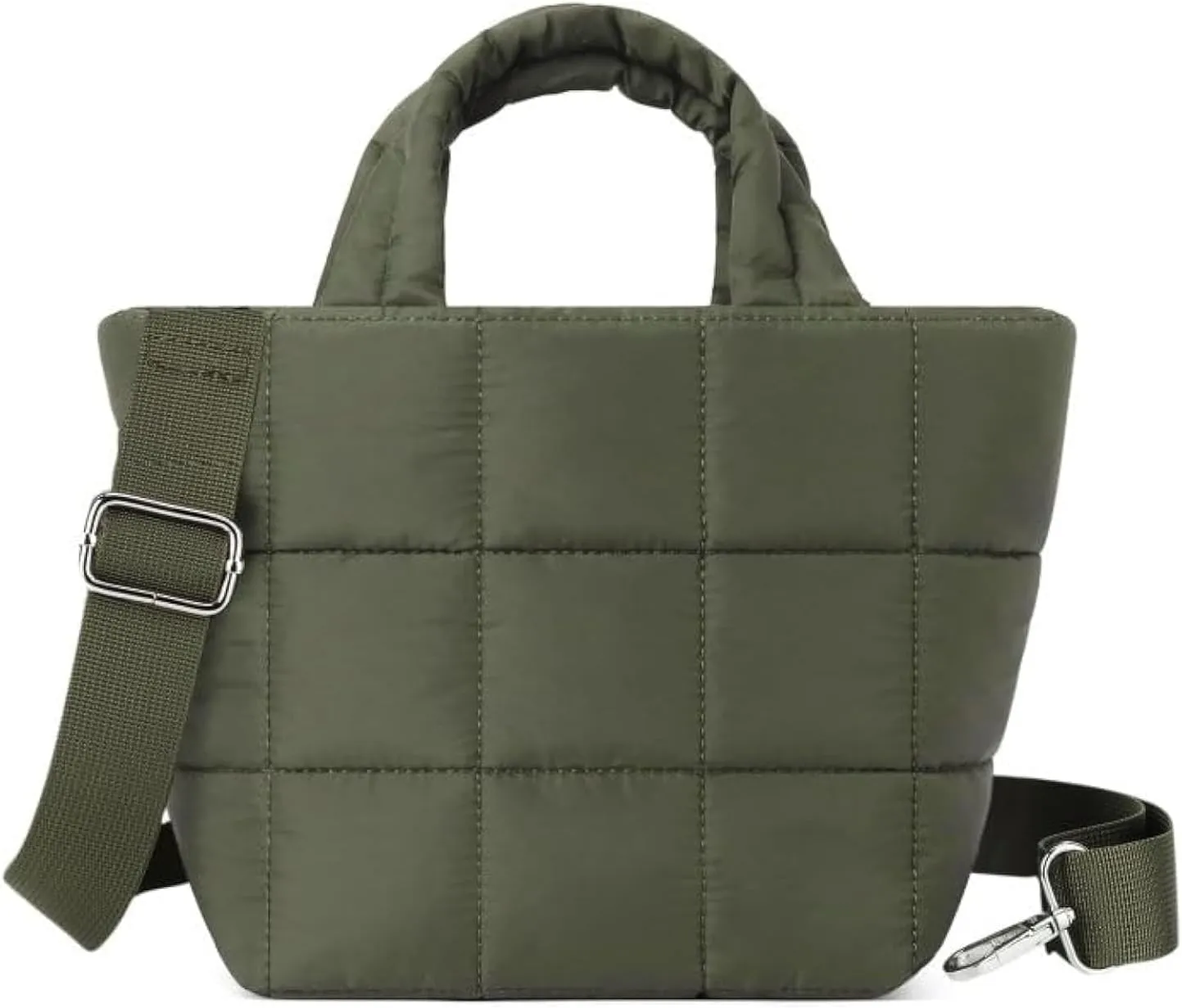 Lushandy Small Puffer Tote Bag, Quilted Nylon Crossbody Bags for Women Mini Puffy Tote Bag Lightweight Soft Shoulder Handbag