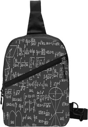 Math Mathematical Formulas Calculations Sling Bag for Men Women, Small Crossbody Sling Backpack Shoulder Chest Bag, Anti Theft Travel Hiking Sports