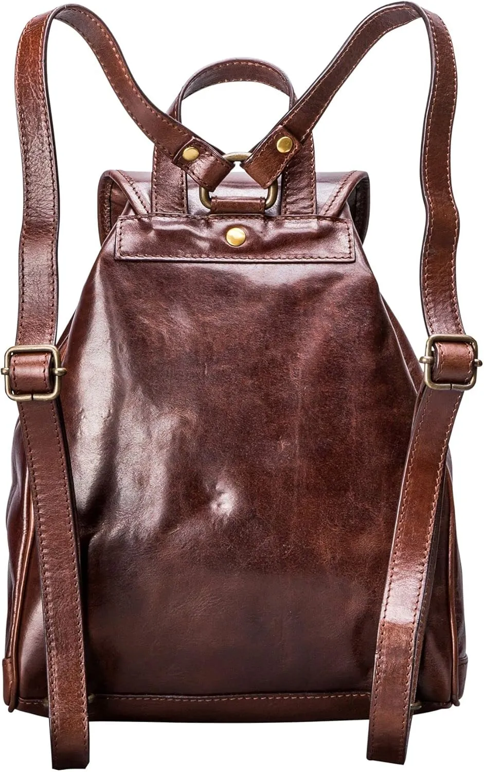 Maxwell Scott - Womens Luxury Classic Leather Backpack for Luxury Travelling - Made in Italy - The Sparano Dark Brown