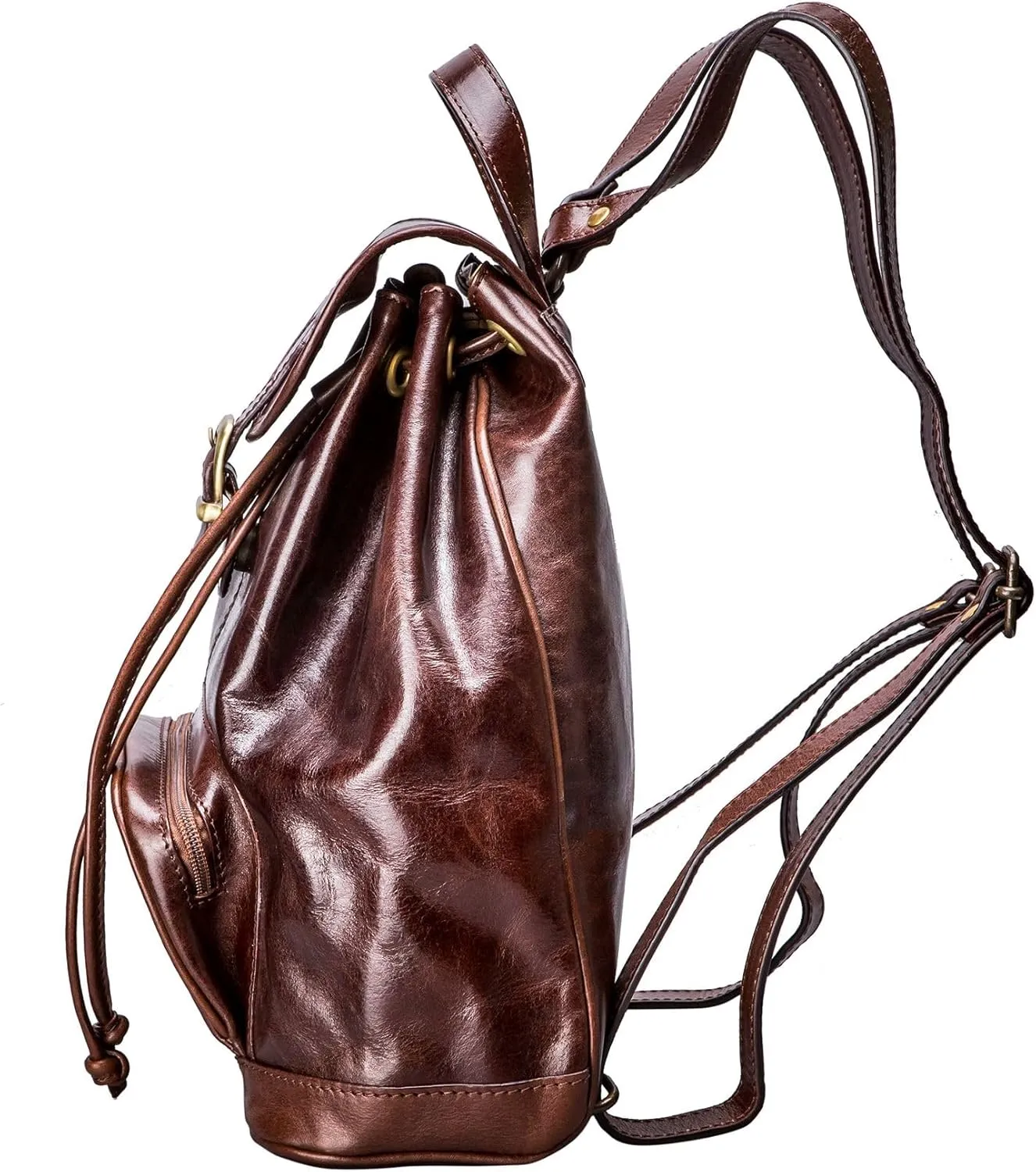 Maxwell Scott - Womens Luxury Classic Leather Backpack for Luxury Travelling - Made in Italy - The Sparano Dark Brown
