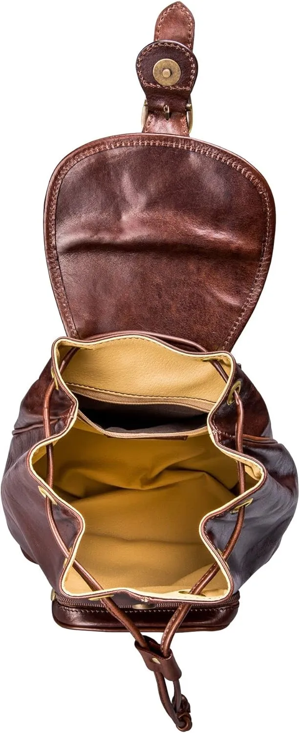 Maxwell Scott - Womens Luxury Classic Leather Backpack for Luxury Travelling - Made in Italy - The Sparano Dark Brown