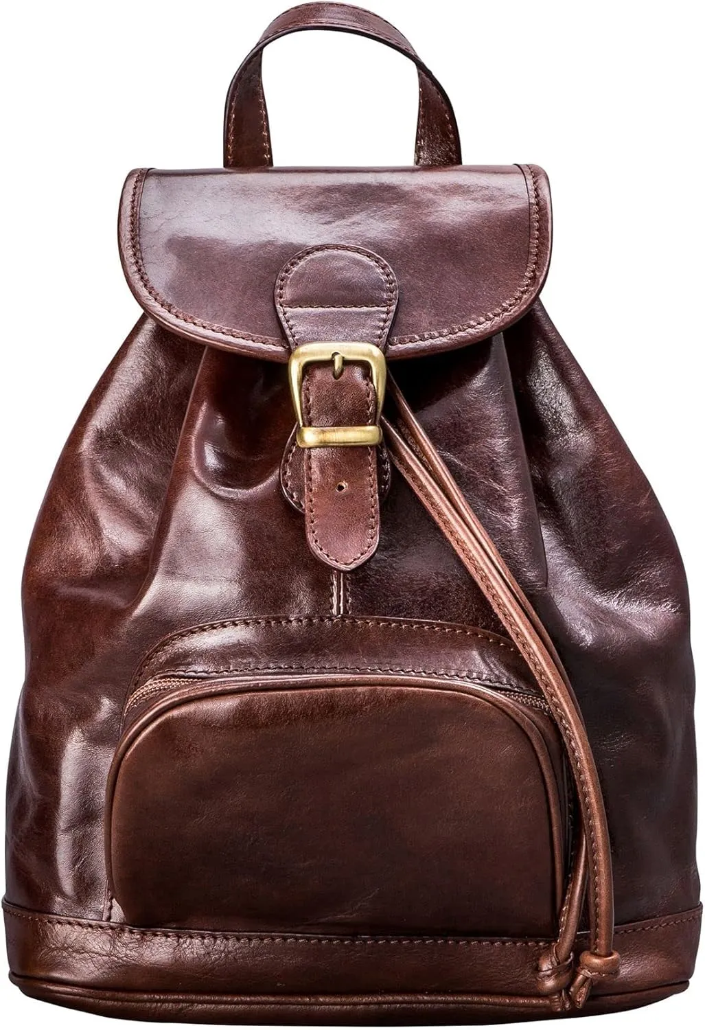 Maxwell Scott - Womens Luxury Classic Leather Backpack for Luxury Travelling - Made in Italy - The Sparano Dark Brown