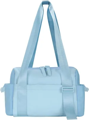 Medium Gym Bag For Women, Mini Gym Bag, Gym Tote Bag, Waterproof Travel Duffel Bag With Wet Compartment, Cute Sports Bag Suitable For Traveling On Weekends (Blue)