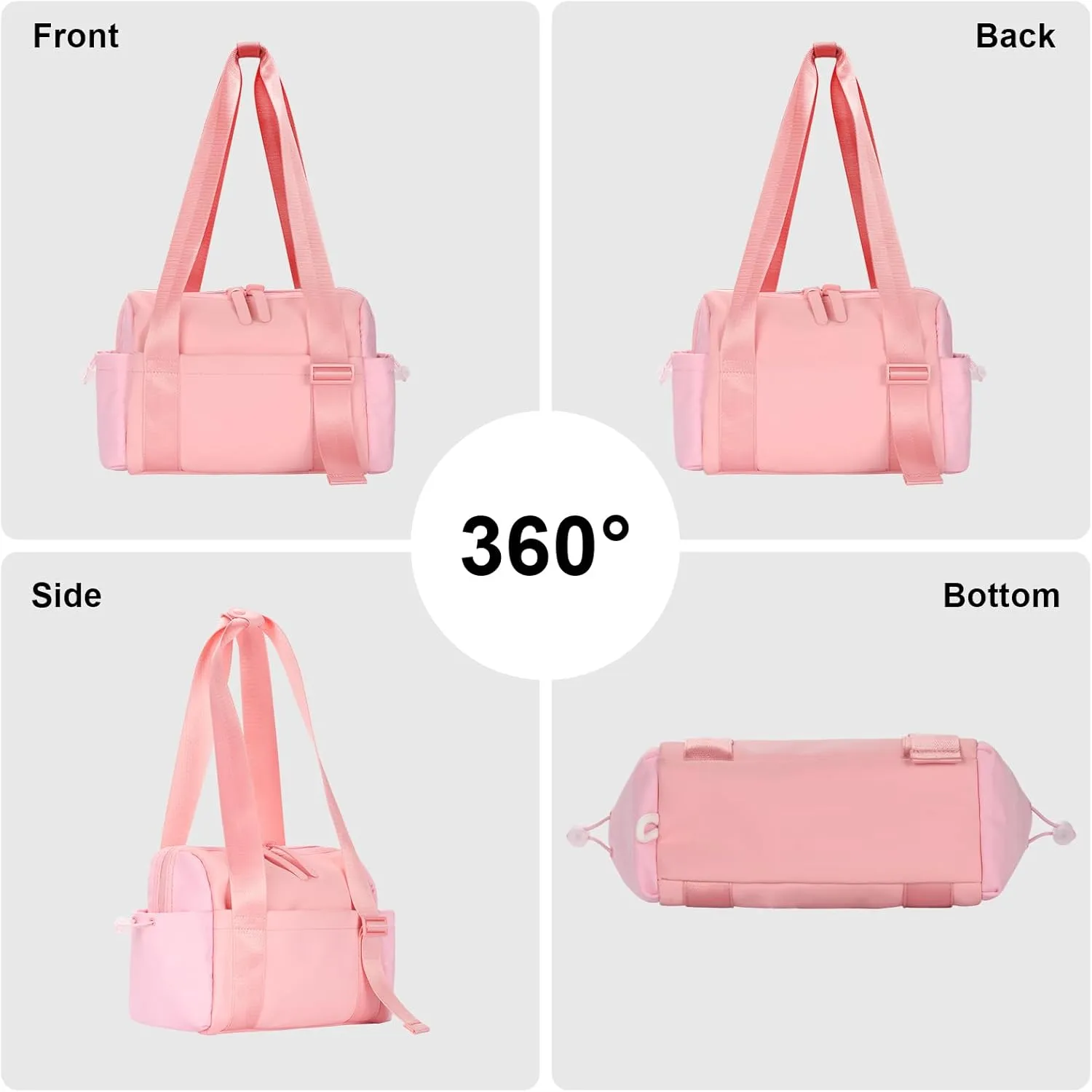 Medium Gym Bag For Women, Mini Gym Bag, Gym Tote Bag, Waterproof Travel Duffel Bag With Wet Compartment, Cute Sports Bag Suitable For Traveling On Weekends (Pink)