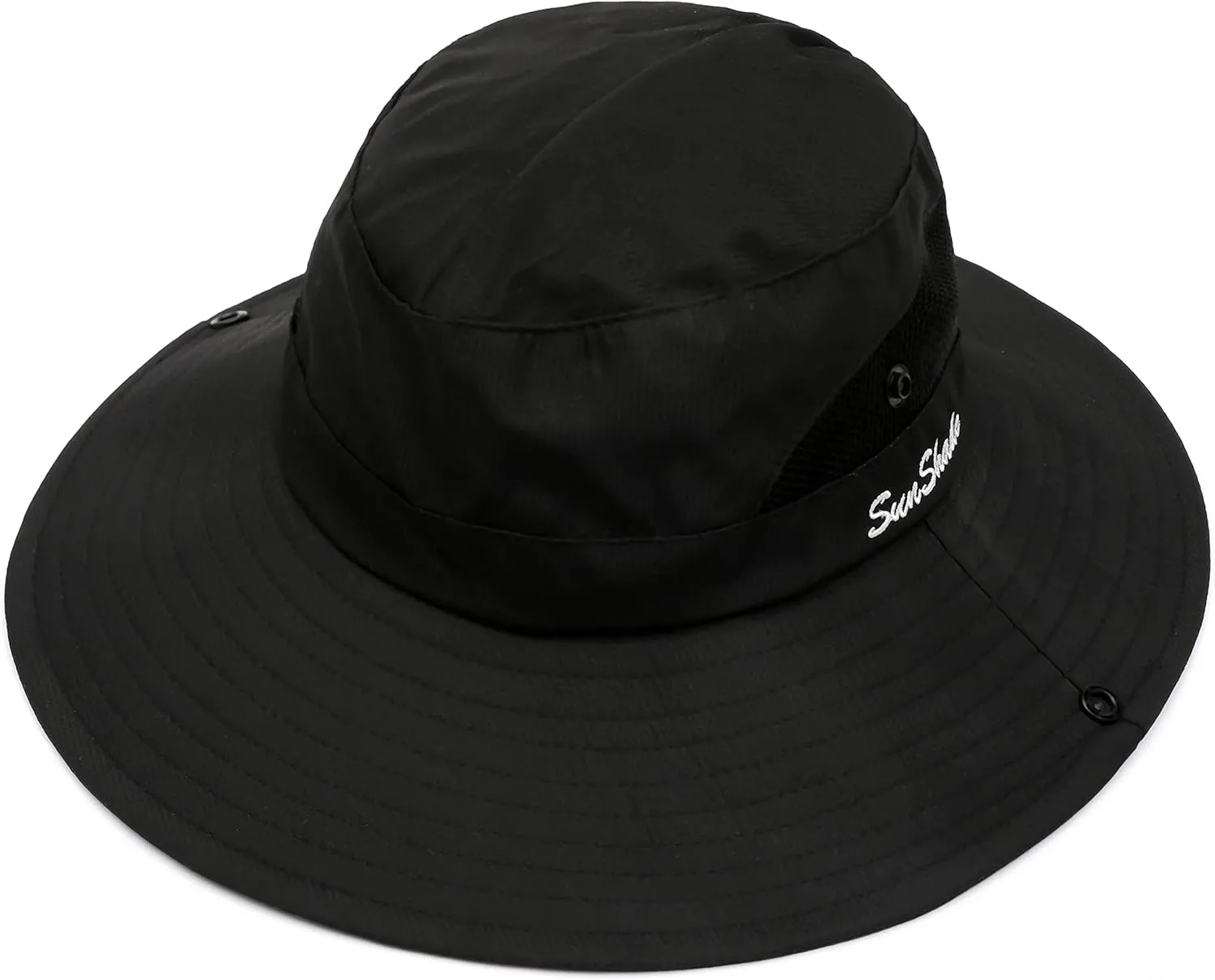 Muryobao 2 Pack Women Ponytail Summer Sun Hat UV Protection Wide Brim Foldable Safari Fishing Cap