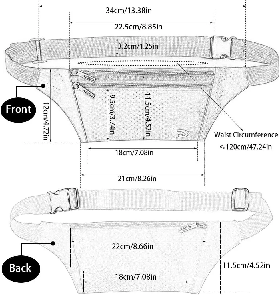 Naoki Outdoor Sports Running & Jogging & Travel Waterproof Utralthin Waist Pack/Bag Runner Belt, Black