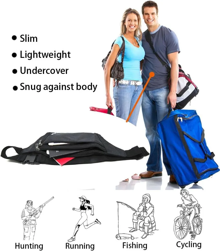 Naoki Outdoor Sports Running & Jogging & Travel Waterproof Utralthin Waist Pack/Bag Runner Belt, Black