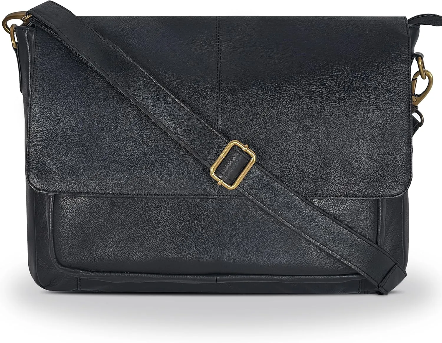 Oak Leathers Leather Messenger Bag for Men and Women - Laptop Briefcase Bag For College, Office, Adjustable Shoulder Strap
