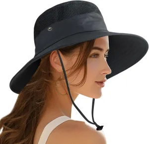 PFFY Sun Bucket Hats for Men Women 3 Wide Brim UPF 50  Fishing & Beach Hat