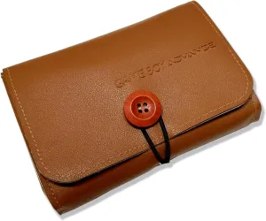 PU Leather Case Carrying Bag for Nintendo GBA/GBC/GBP, Anbernic RG351V, Retroid Pocket 1 - Portable Travel Case, Protective Pouch for Handheld Retro Game Console (Brown)