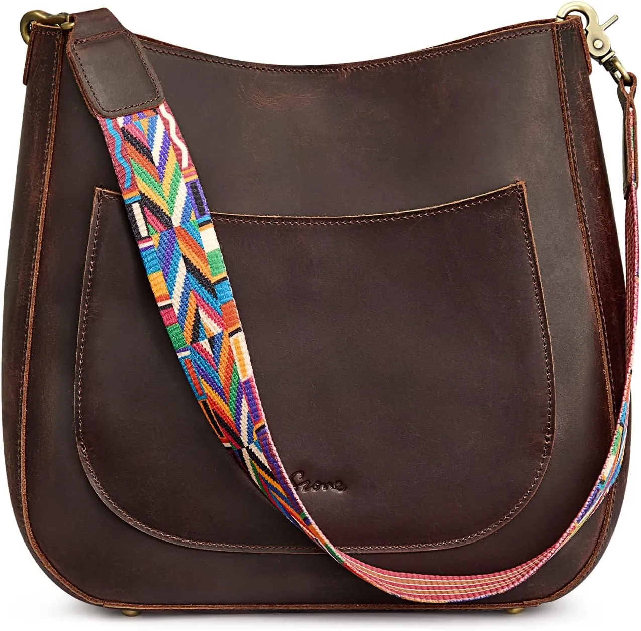 S-ZONE Women Genuine Leather Hobo Bag Crossbody Bucket Purse Vintage Shoulder Handbag with Woven Strap