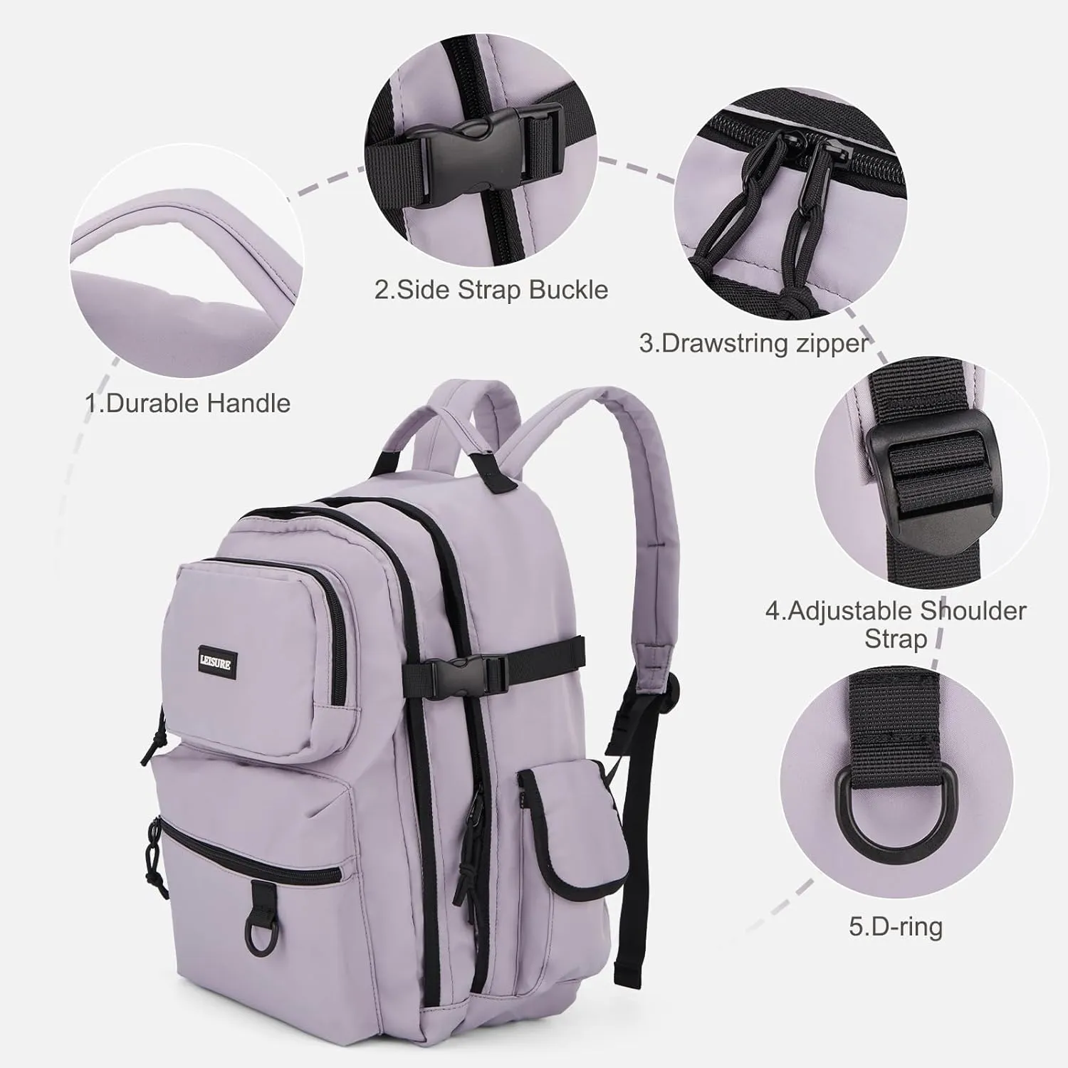 School Backpack for Women Men, Lagre student Backpack high school bookbags Backpacks, Multiple layers Lightweight Commuter Casual Daypacks Bag College student Backpacks for boy girl Women MenPurple