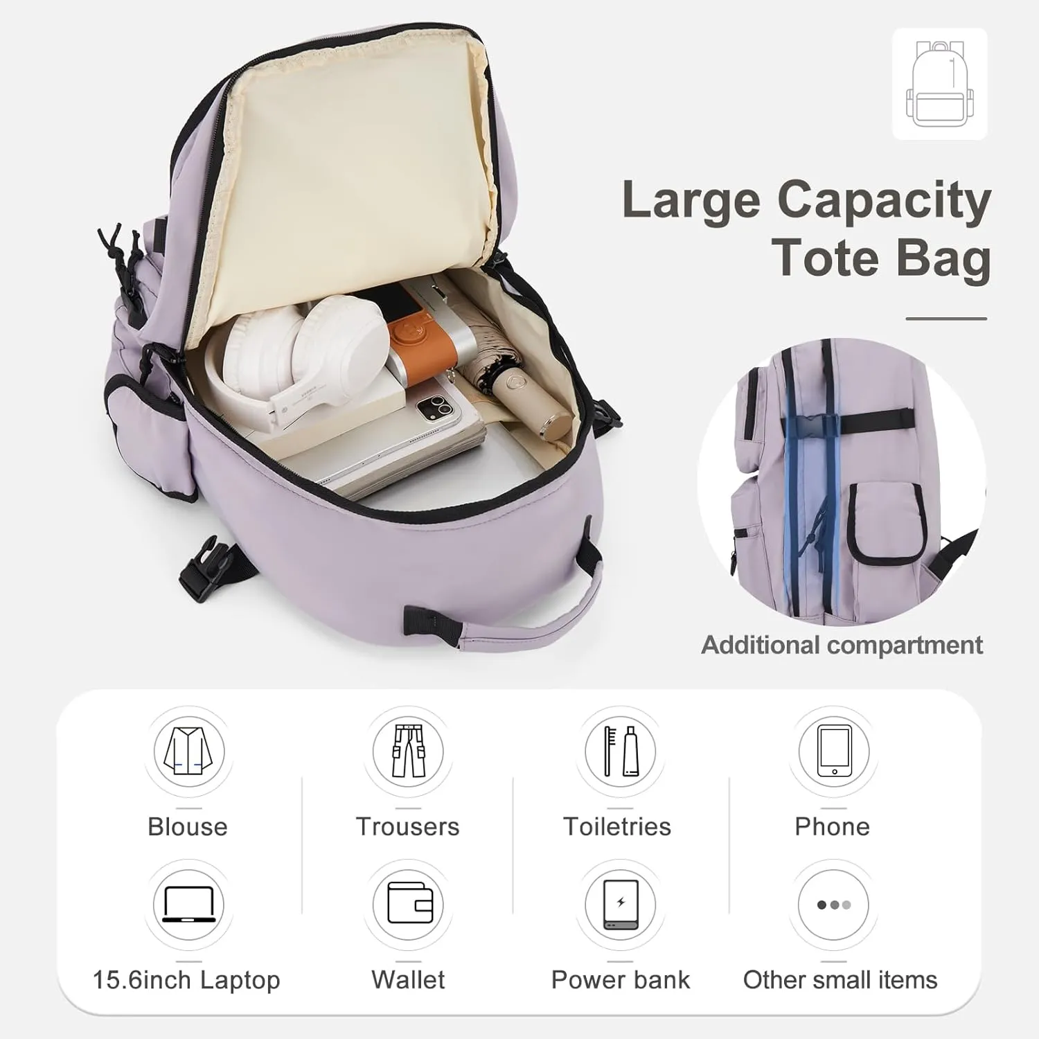 School Backpack for Women Men, Lagre student Backpack high school bookbags Backpacks, Multiple layers Lightweight Commuter Casual Daypacks Bag College student Backpacks for boy girl Women MenPurple