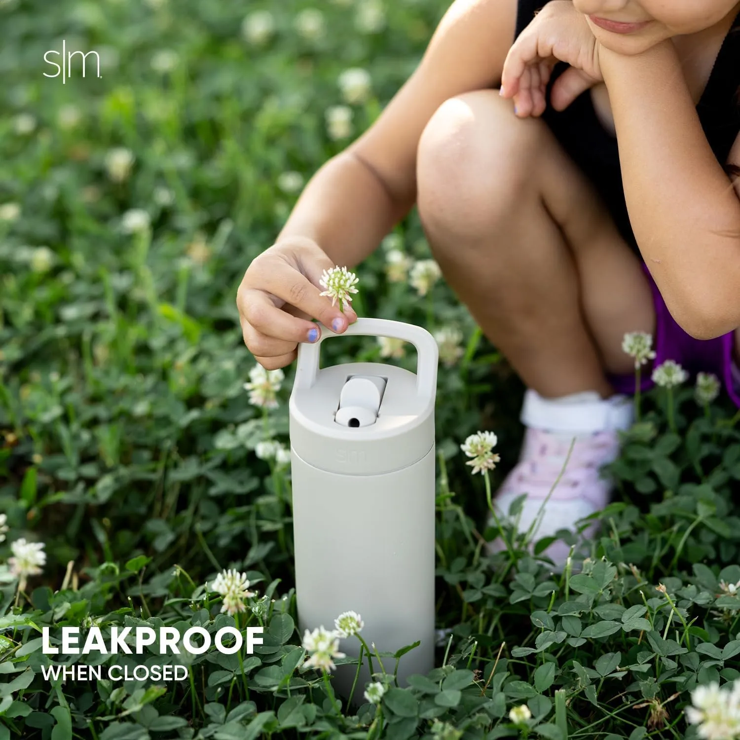 Simple Modern Kids Water Bottle with Straw lid | Insulated Stainless Steel Thermos | Reusable Water Bottles for Girls, School & Sports | Leak Proof & BPA Free | Mesa Collection | 16oz, Sea Glass Sage