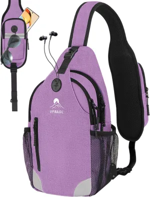 Sling Bag for Men Women, Crossbody Hiking Daypack/Chest Bag/Shoulder Bag, Small Backpack Travel, with Chest Phone Holder