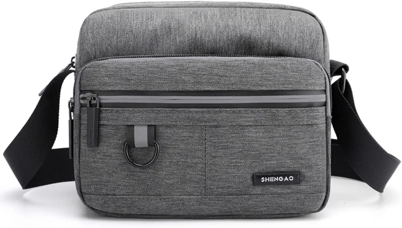Small Canvas Crossbody Bag for Men,Small Shoulder Bag, Mini Messenger Bag for Cell Phone, Portable mobile phone coin bag