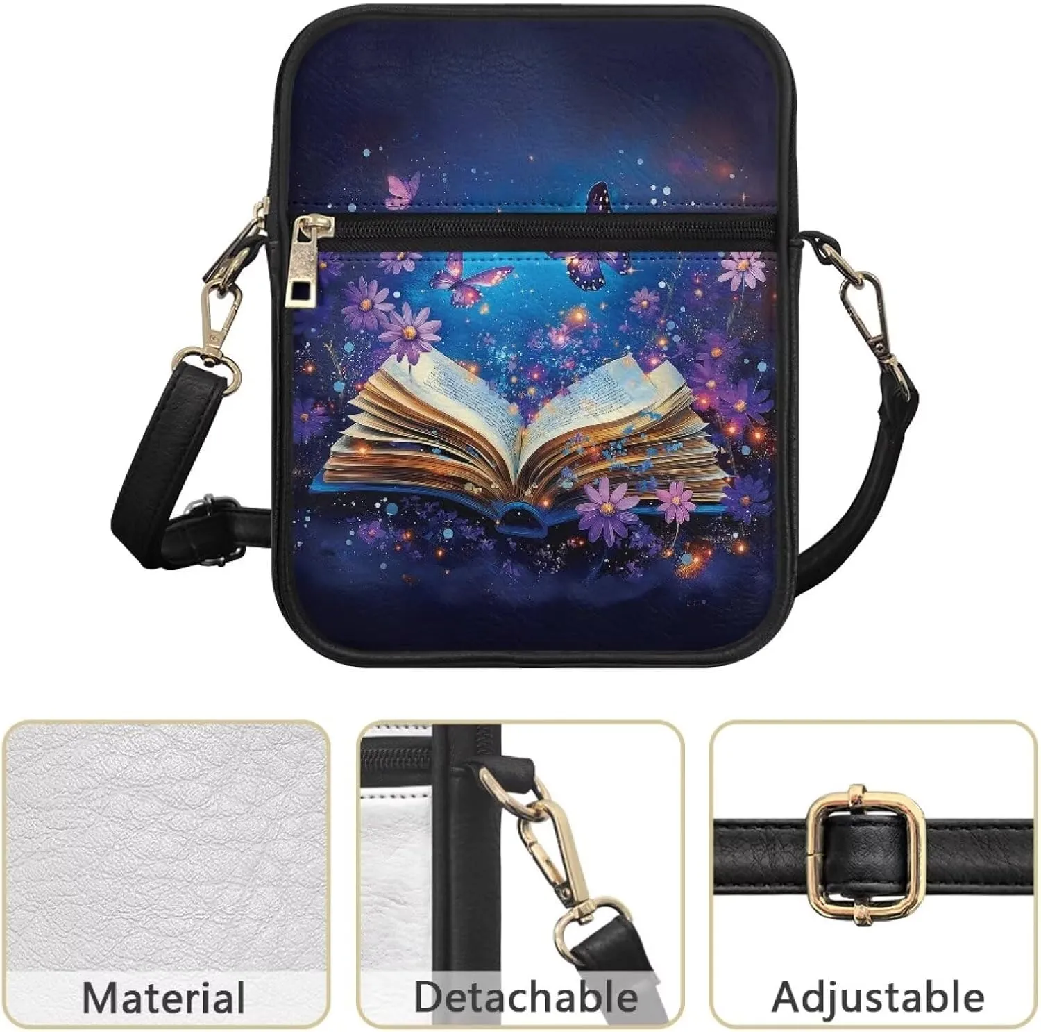Small Leather Messenger Bag for Men Women Crossbody Shoulder Bag Satchel Casual Sling Daypack Work Daily Purse