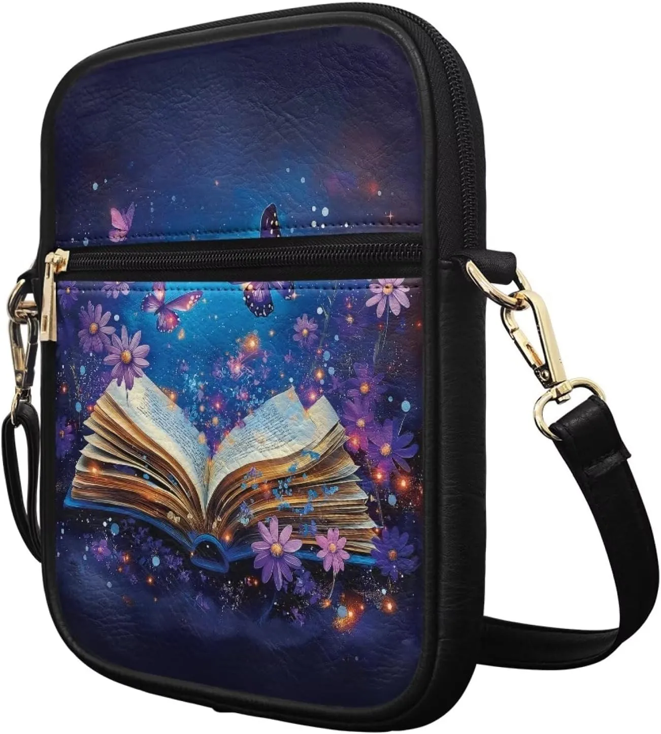 Small Leather Messenger Bag for Men Women Crossbody Shoulder Bag Satchel Casual Sling Daypack Work Daily Purse