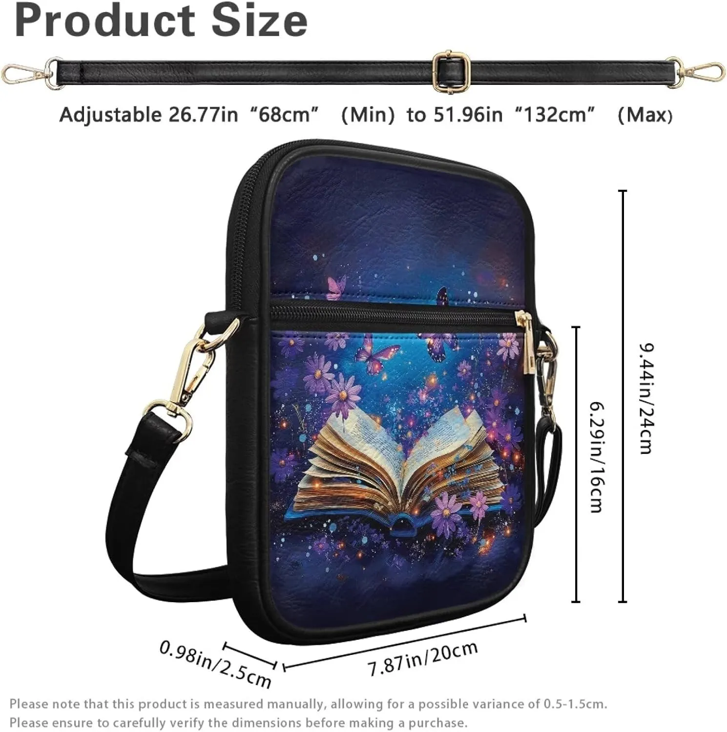 Small Leather Messenger Bag for Men Women Crossbody Shoulder Bag Satchel Casual Sling Daypack Work Daily Purse