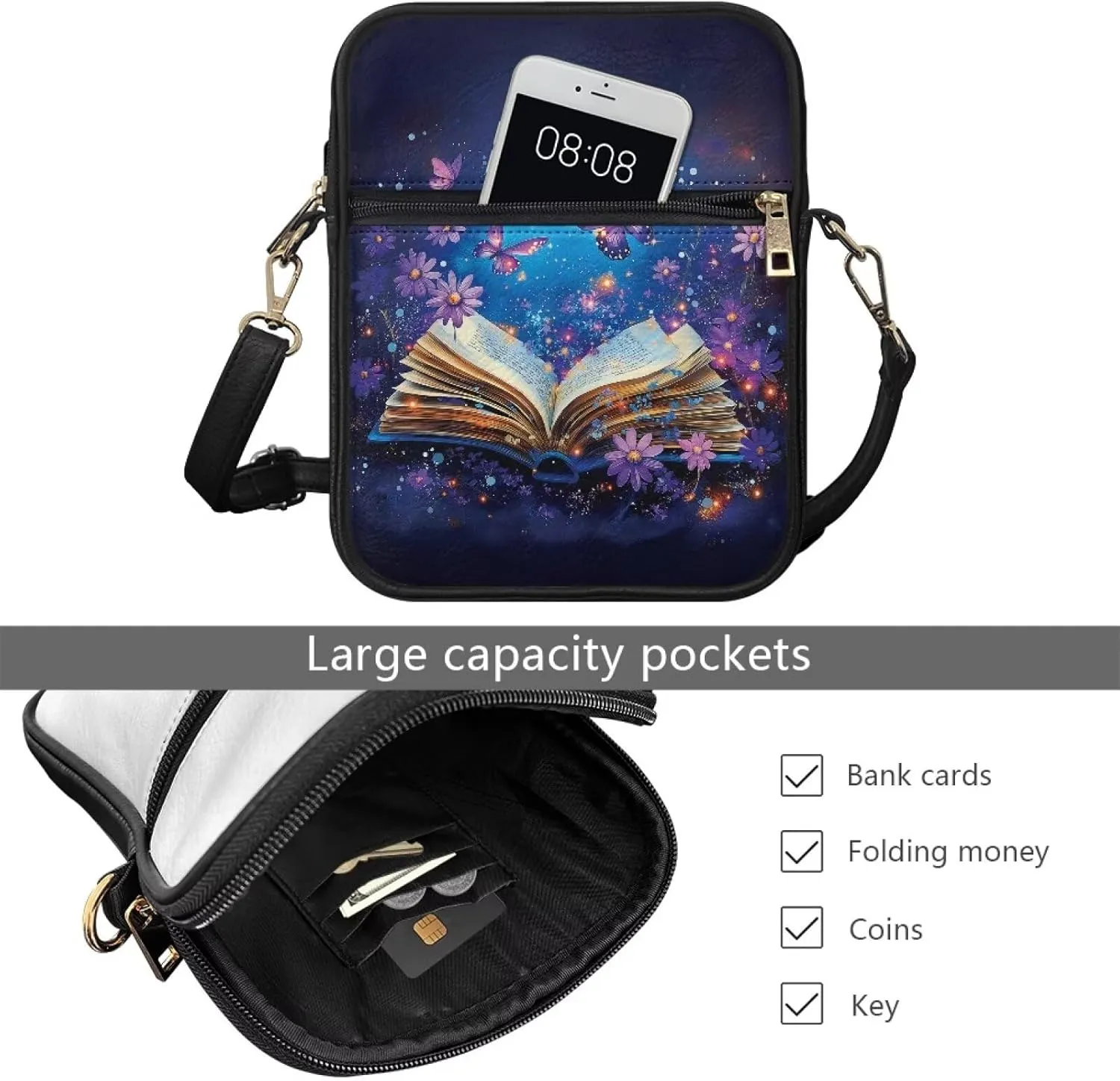 Small Leather Messenger Bag for Men Women Crossbody Shoulder Bag Satchel Casual Sling Daypack Work Daily Purse