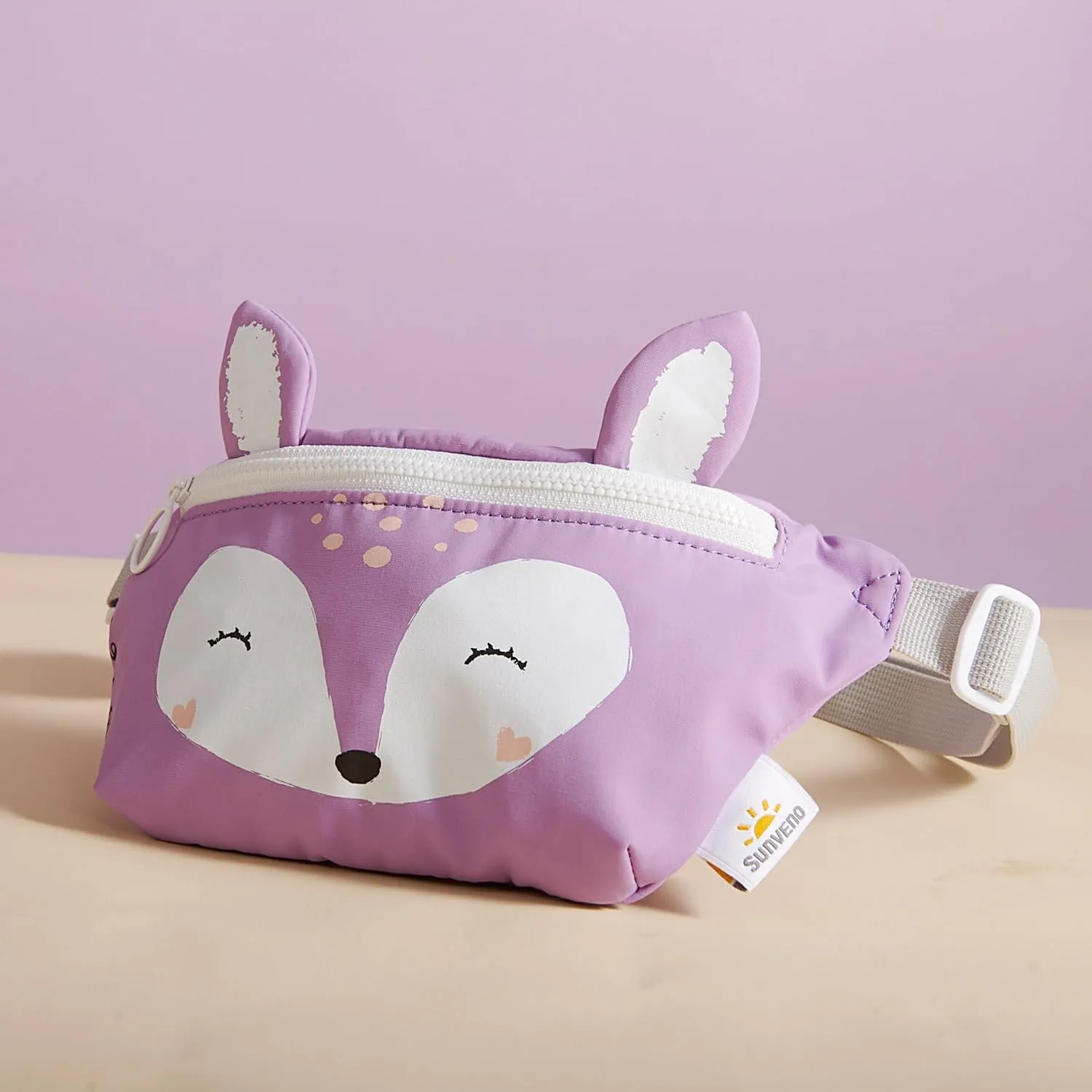 SUNVENO Kids Fanny Pack for Boys and Girls, Cute Cartoon Crossbody Belt Bag, Toddler Sling Waist Pack for Ages 2-8, Beach Vacation Essentials, Birthday Gift Idea for Toddlers and Preschoolers,fox