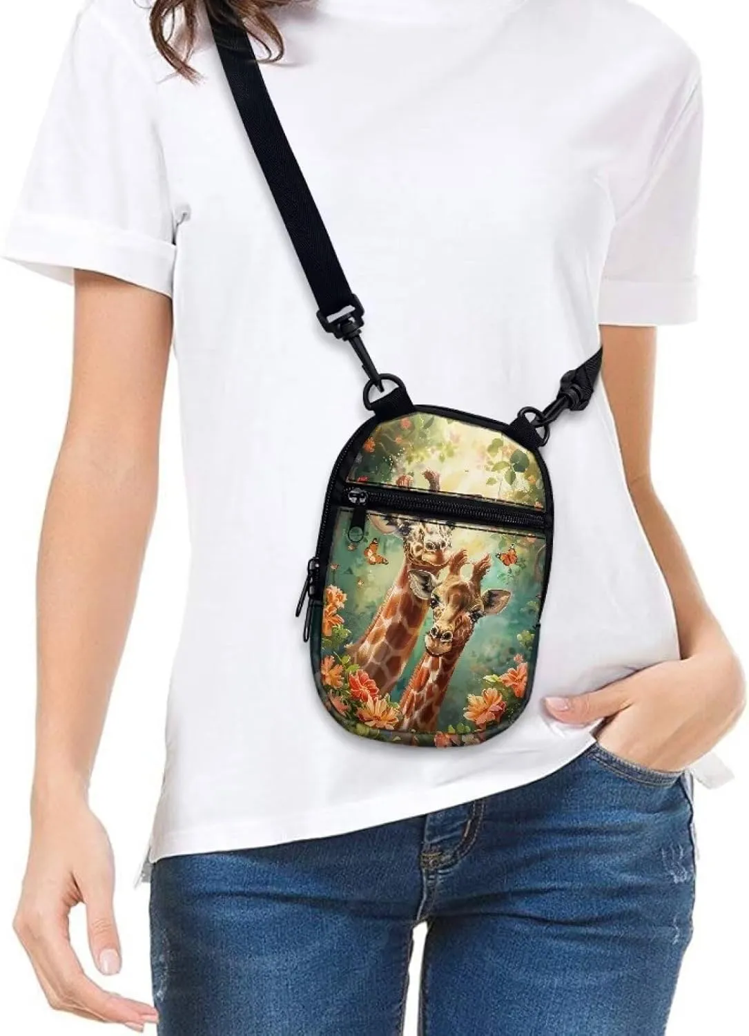 Suobstales Women Messenger Bag Mini Cross-Body Cell Phone Purse Shoulder Strap Wallet Pouch Bag Girls Crossbody Bag
