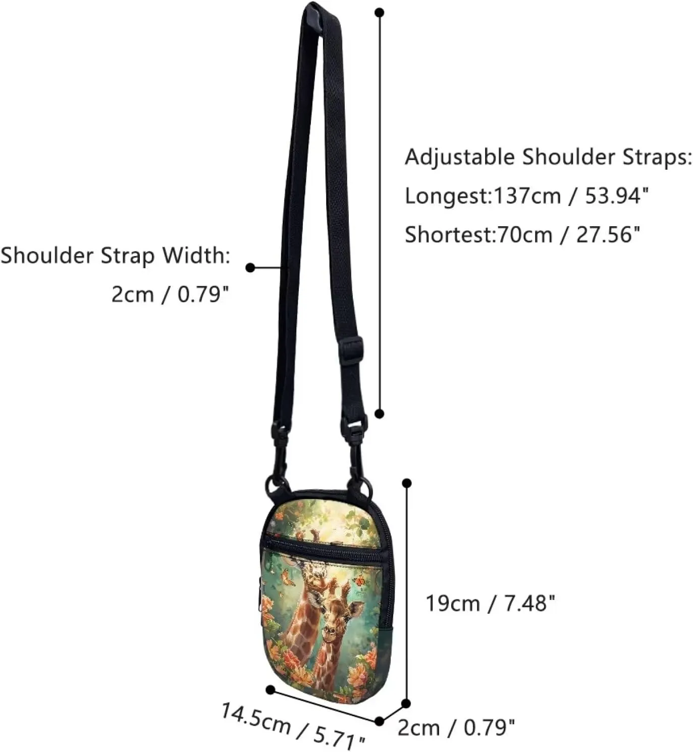 Suobstales Women Messenger Bag Mini Cross-Body Cell Phone Purse Shoulder Strap Wallet Pouch Bag Girls Crossbody Bag