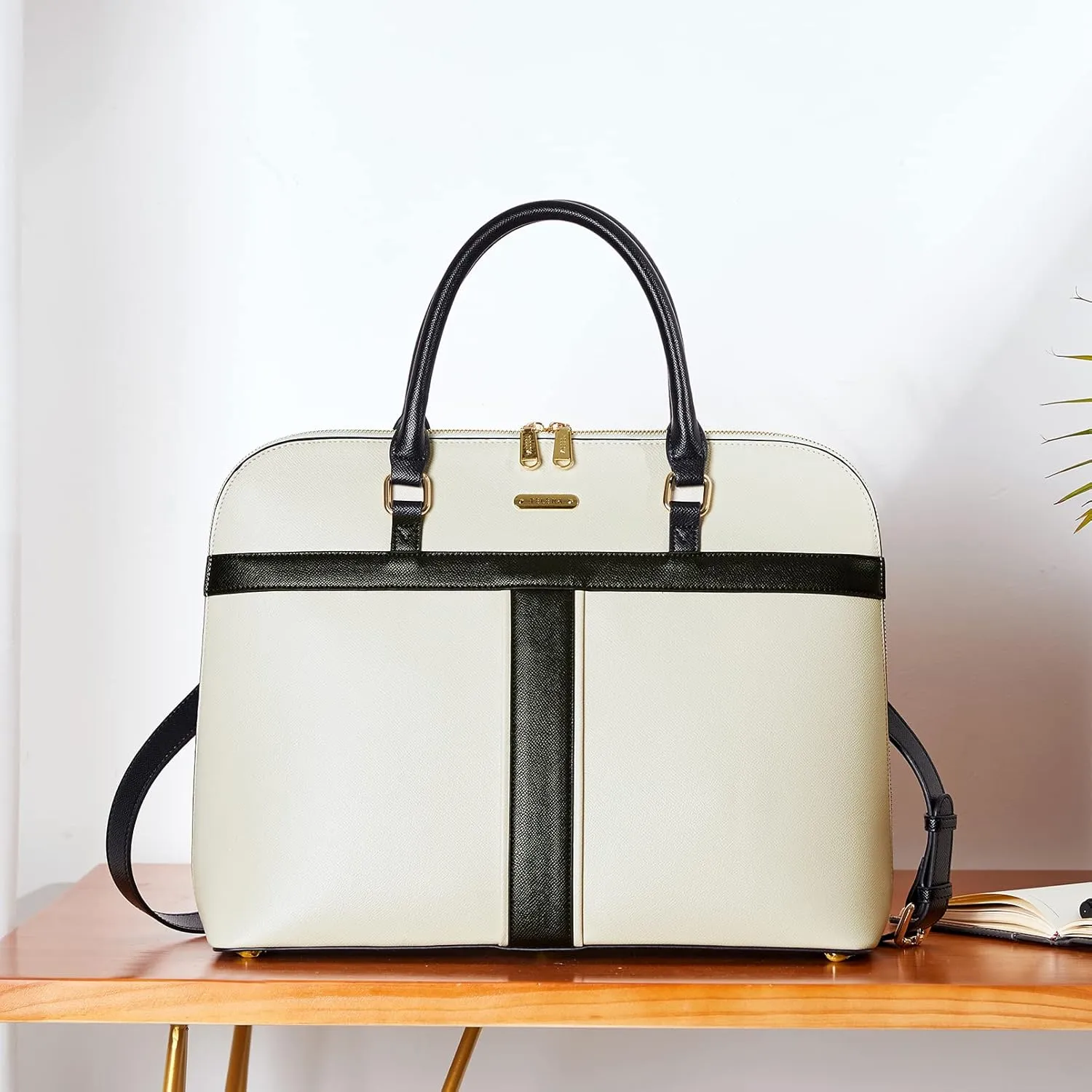 Telena Laptop Tote Bag for Women, 15.6 Inch Shoulder Tote Bag Leather Briefcase for Women, Large Capacity Handbag Bags