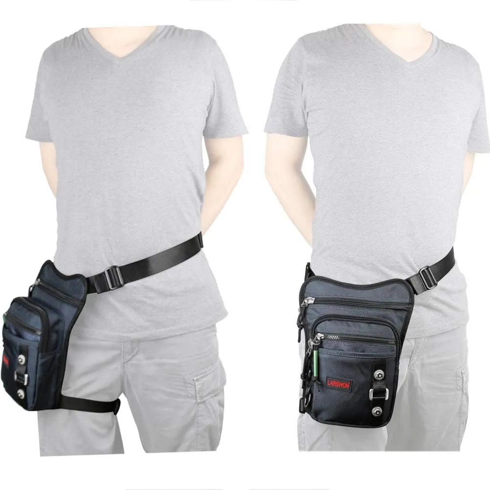 Thigh Pack, Larswon Leg Bag Thigh Pouch Bag Tactical Waist Bag Motorcycle Bag Waterproof