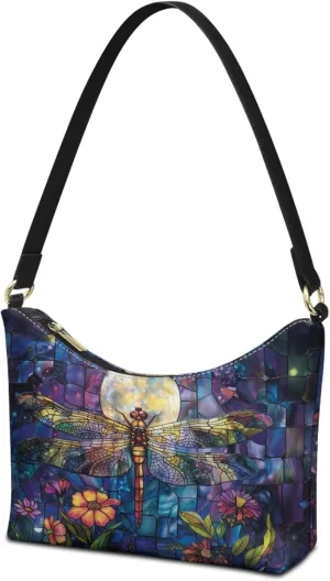 Top Handle Shoulder Purse Leather Clutch Tote Bag Crescent Underarm Purses for Women Lady
