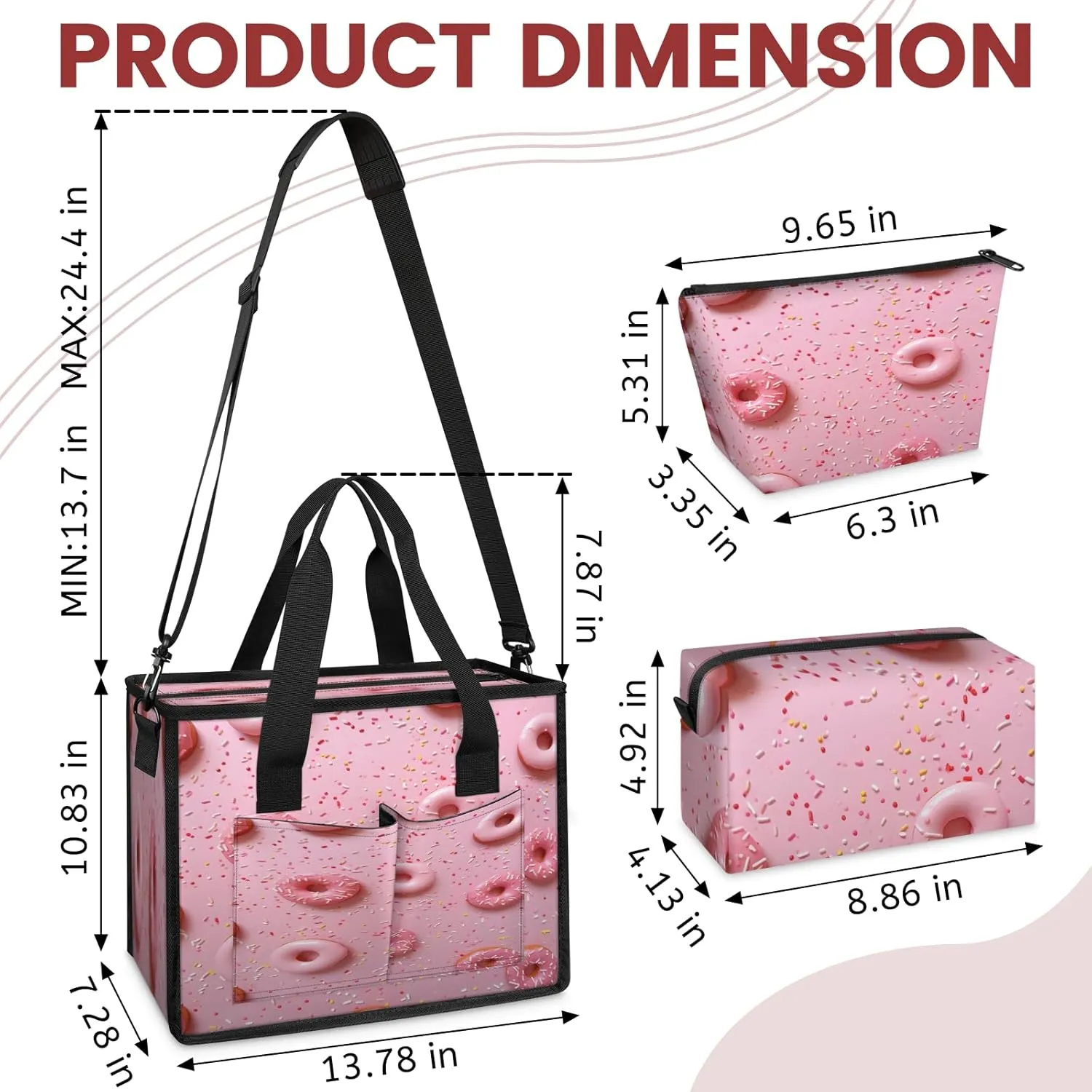 Tote Satchel Bag Set 3PCS for Women, Tote Briefcase Shoulder Handbag Purse Satchels