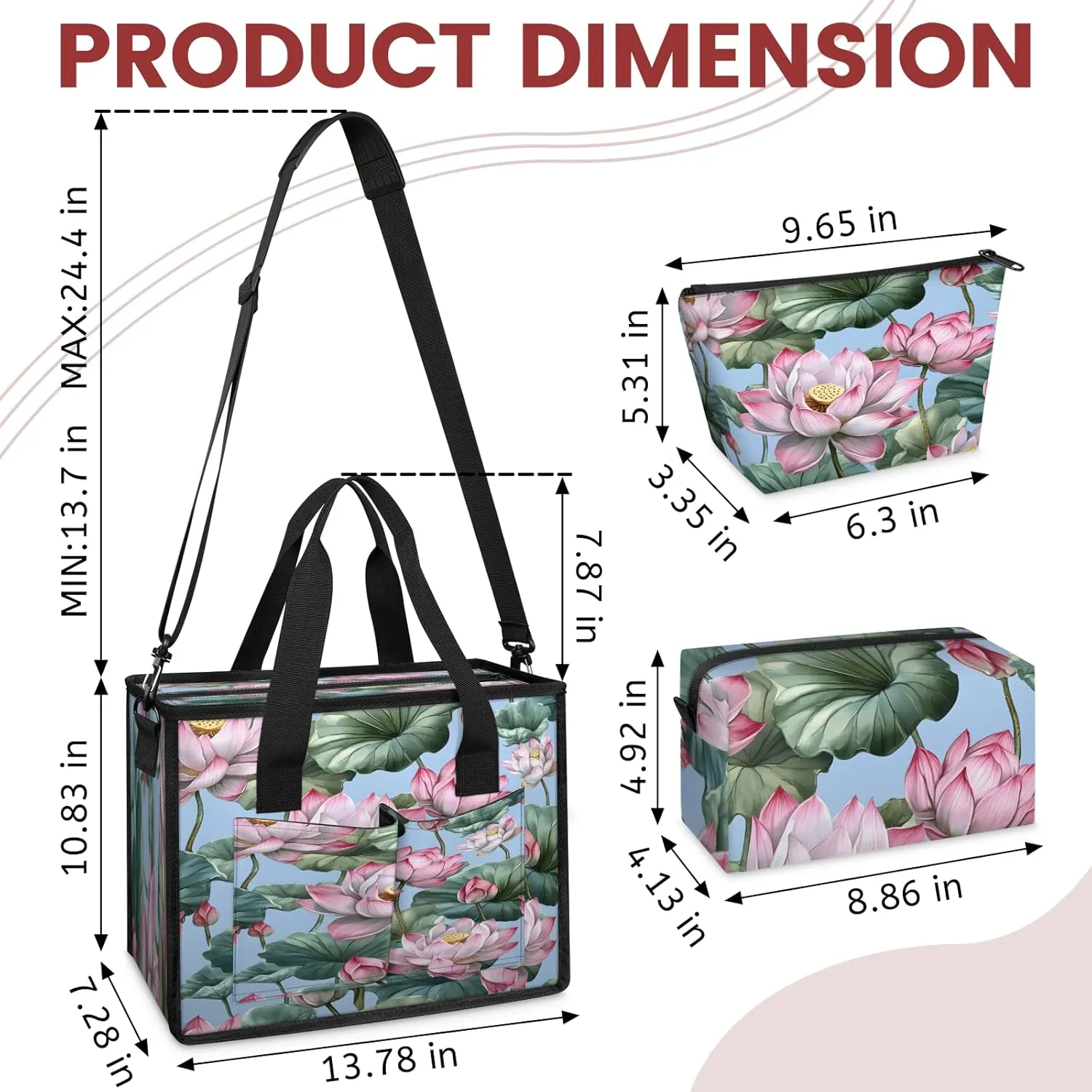 Tote Satchel Bag Set 3PCS for Women, Tote Briefcase Shoulder Handbag Purse Satchels