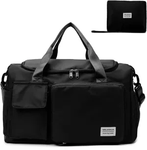 Travel Bag, Large Capacity Folding Travel Bag, Sports Gym Bag with Wet Pocket & Shoes Compartment, Foldable Travel Duffel Bag, Weekender Overnight Bag for Women and Man