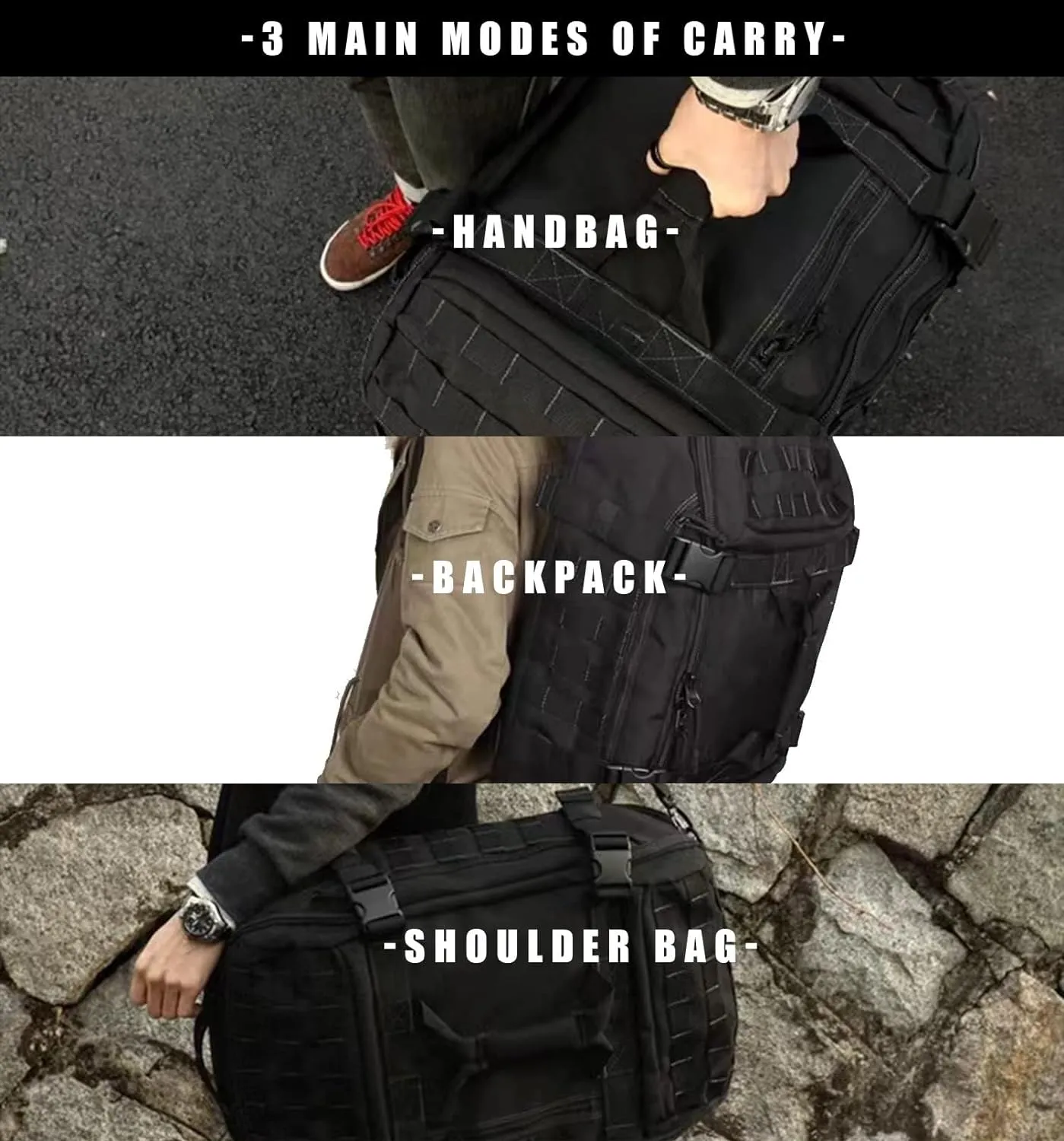 Travel Duffle Bag Backpack for Men - Large Tactical Bags Weekender Gym Bag for Overnight Traveling Military Workout Deployment Sports (Coyote, 80L)