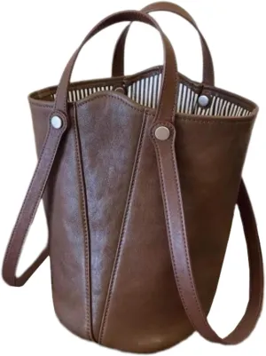 Vintage Women's Bucket Bag - Large Capacity Underarm Handbag, Suitable for Commuters