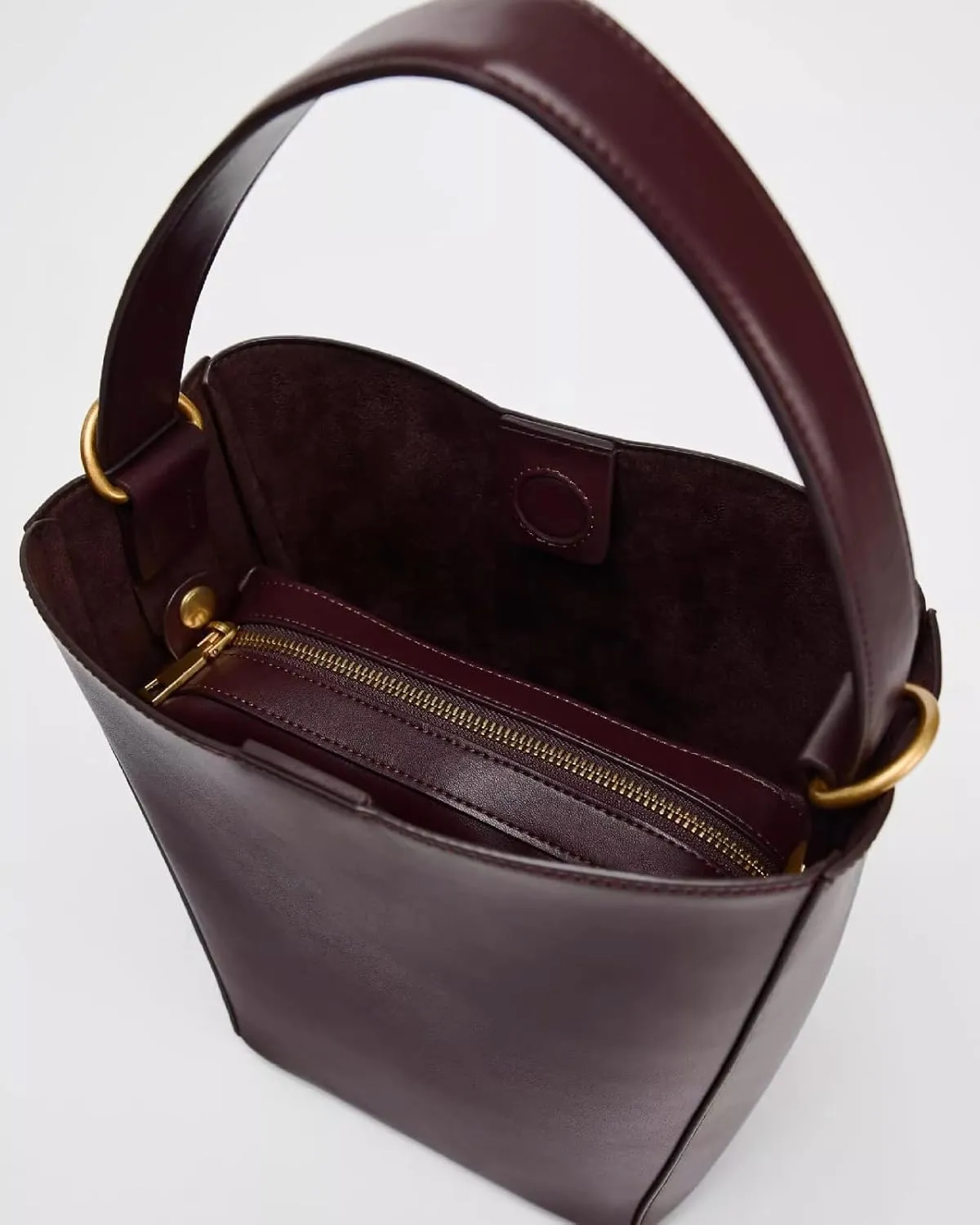 Women PU Leather Bucket Casual Shoulder Fashion for Work Solid Color Crossbody Bags,Red