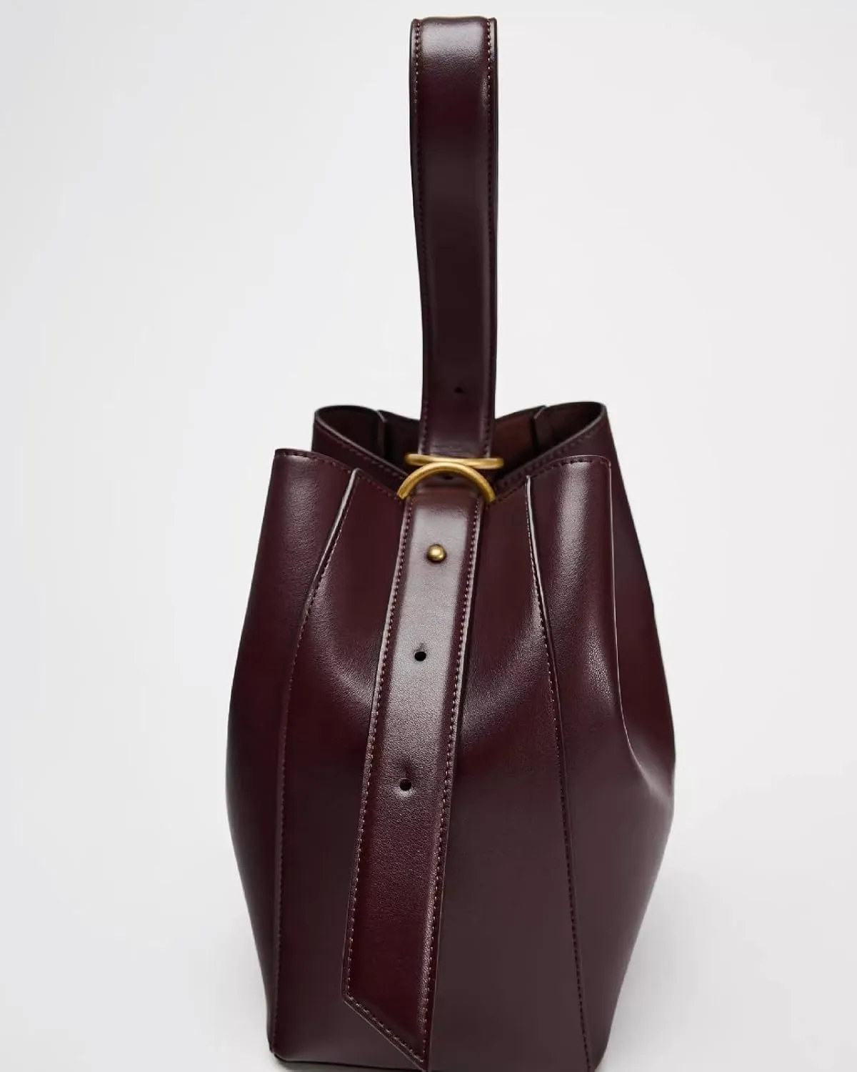 Women PU Leather Bucket Casual Shoulder Fashion for Work Solid Color Crossbody Bags,Red
