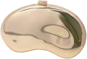Women Sparkly Metal Clutch Bag Metallic Evening Handbag Cute Shell Shape Purse Metal Chain Shoulder Bag for Wedding