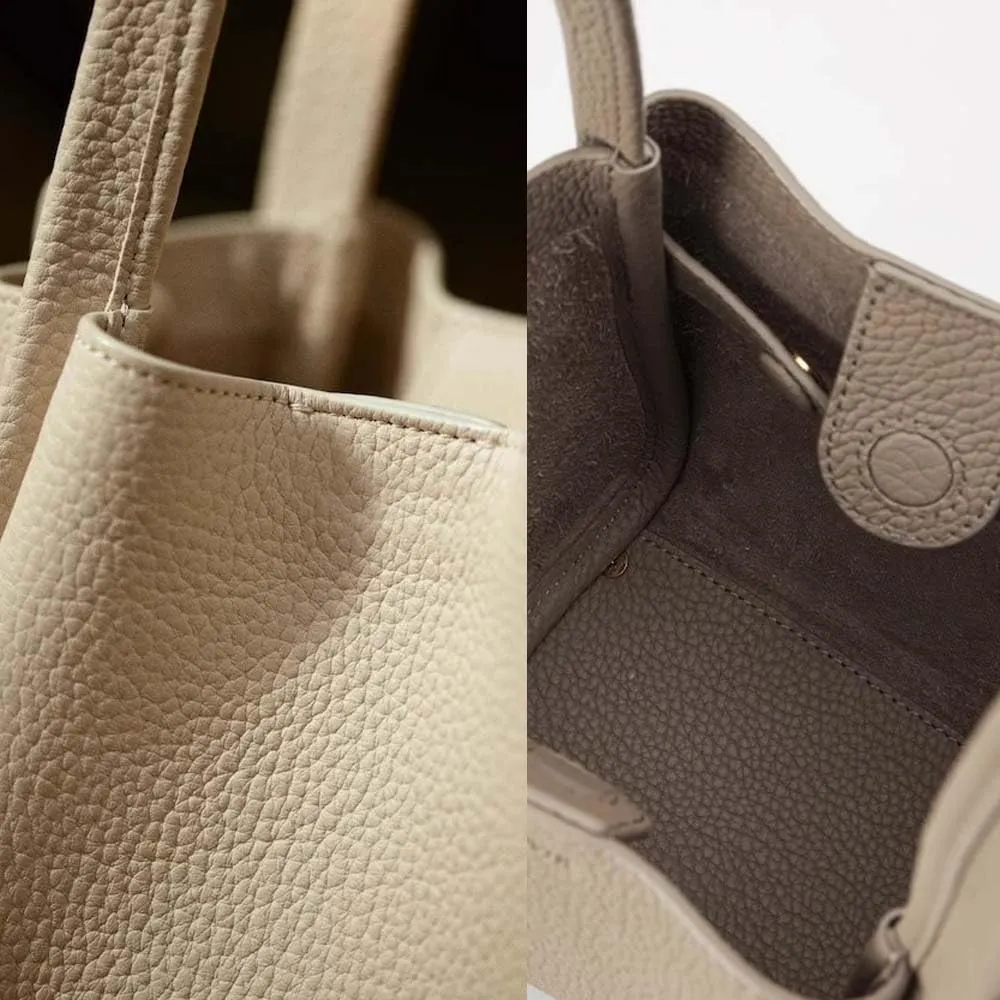 Women's Classic Design Luxury Leather Bag Soft Handbag Fashion Multi functional Bucket Bag Elegant Handbag