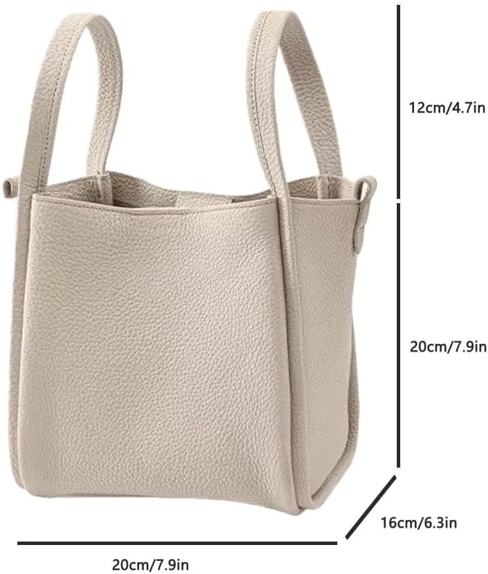 Women's Classic Design Luxury Leather Bag Soft Handbag Fashion Multi functional Bucket Bag Elegant Handbag