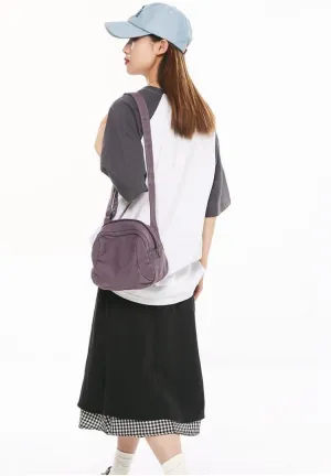 Women's Vintage Small Canvas Shoulder Bag Retro Alt Crossbody Bag With Zipper Casual Drawstring Bucket Handbags (Black,One Size)