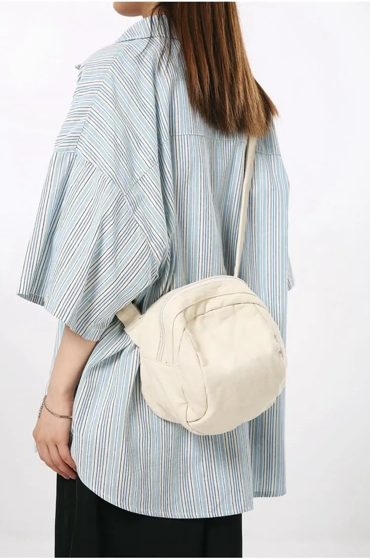 Women's Vintage Small Canvas Shoulder Bag Retro Alt Crossbody Bag With Zipper Casual Drawstring Bucket Handbags (Black,One Size)